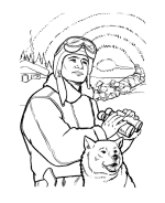 Alaska Iditarod coloring page