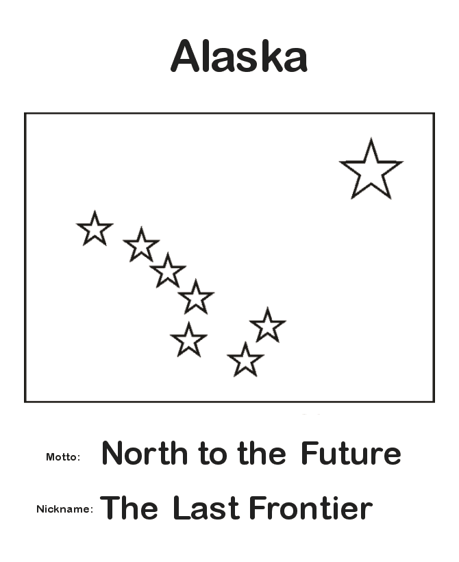 USAPrintables Alaska State Flag Coloring Page State of