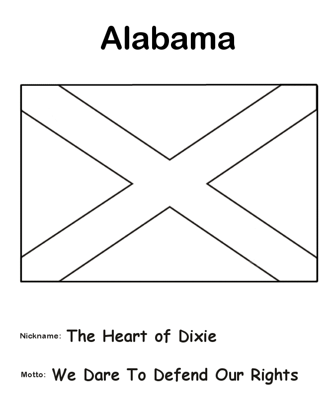  Alabama State Flag Coloring Page