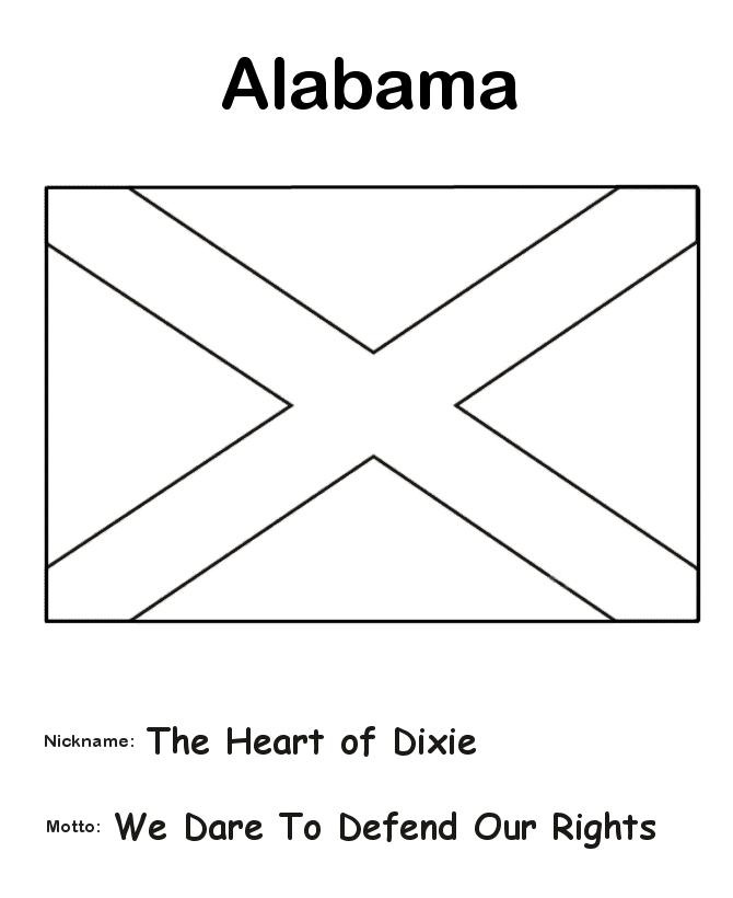 Alabama State Flag. Alabama State Flag Coloring