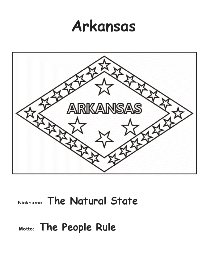  Arkansas State Flag Coloring Page