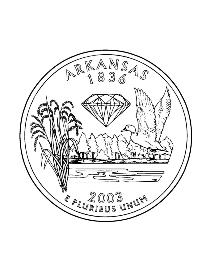  Arkansas State Quarter Coloring Page