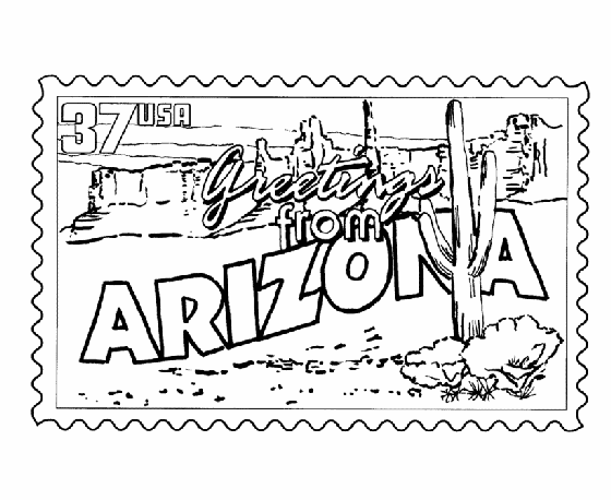  Arizona State Stamp Coloring Page