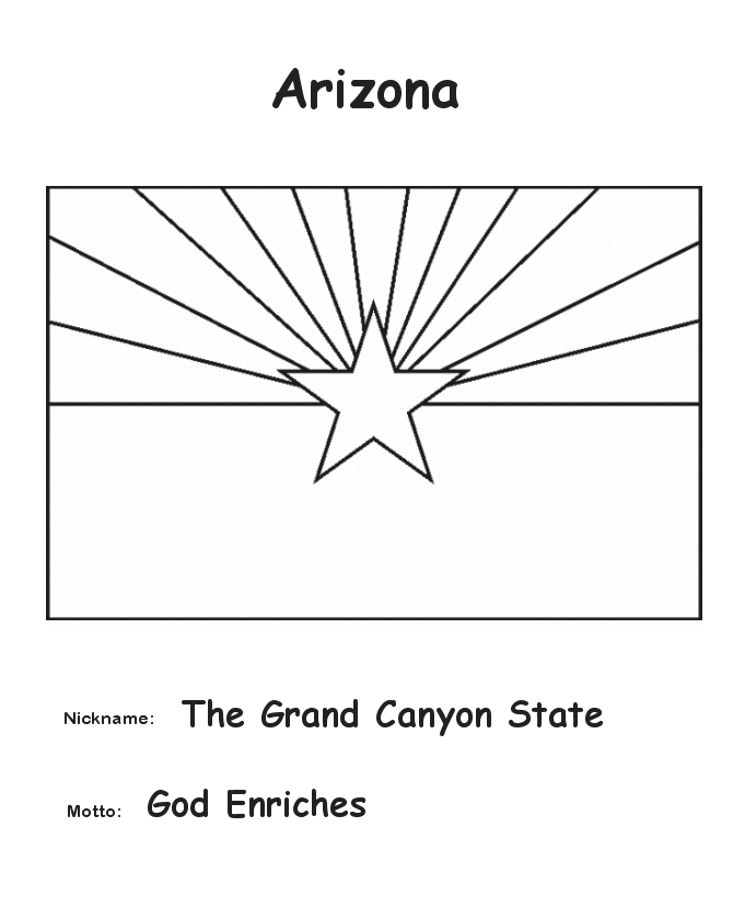  Arizona State Flag Coloring Page