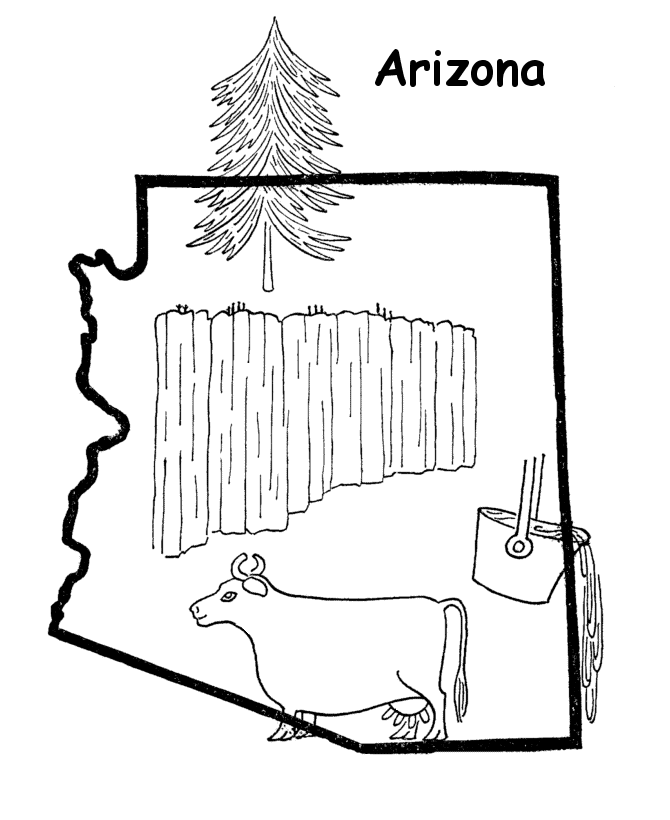  Arizona State outline Coloring Page