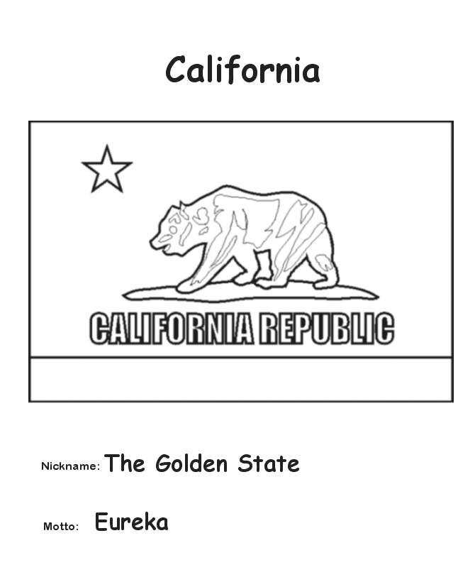  California State Flag Coloring Page