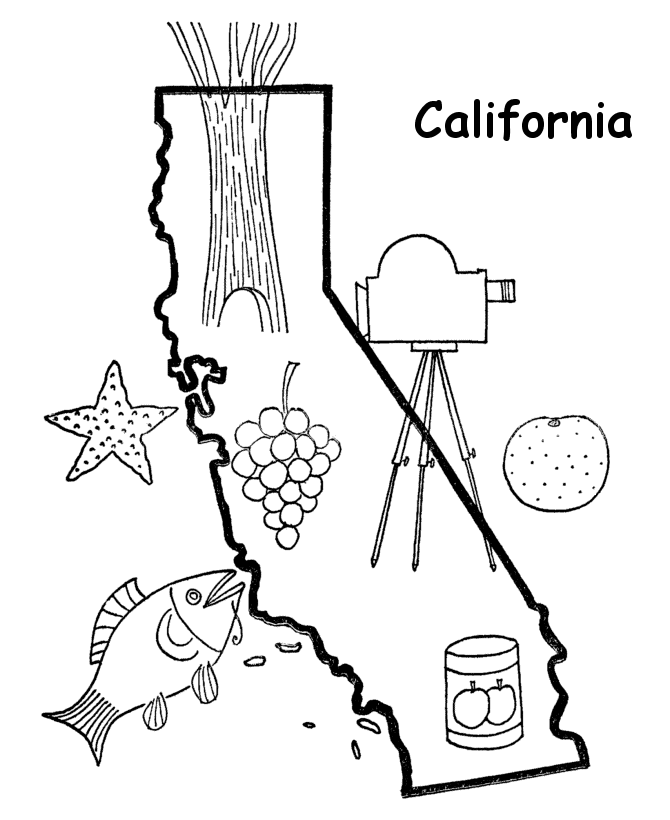  California State outline Coloring Page