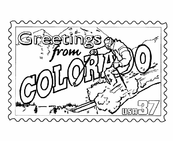  Colorado State Stamp Coloring Page