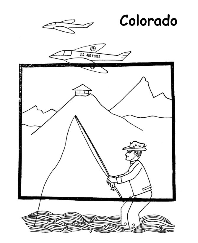  Colorado State outline Coloring Page