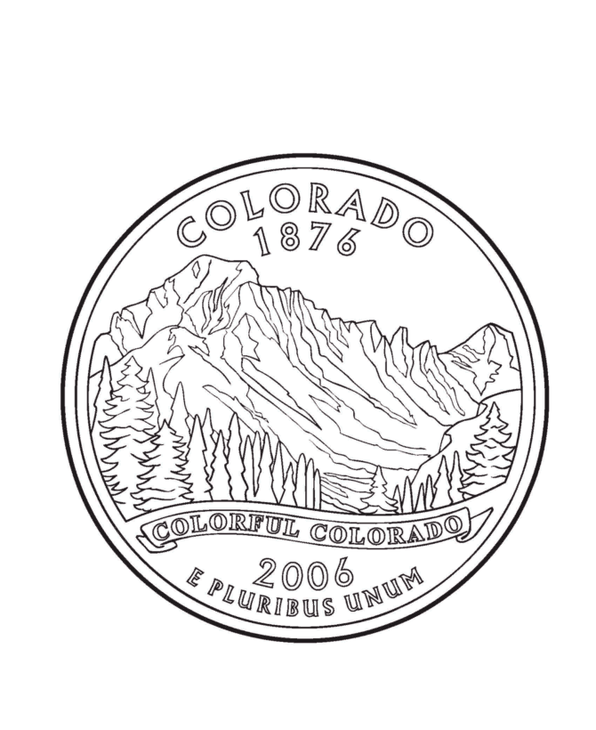  Colorado State Quarter Coloring Page