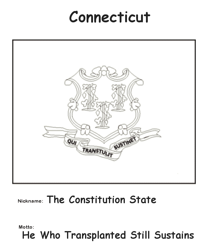 Connecticut State Flag Coloring Page