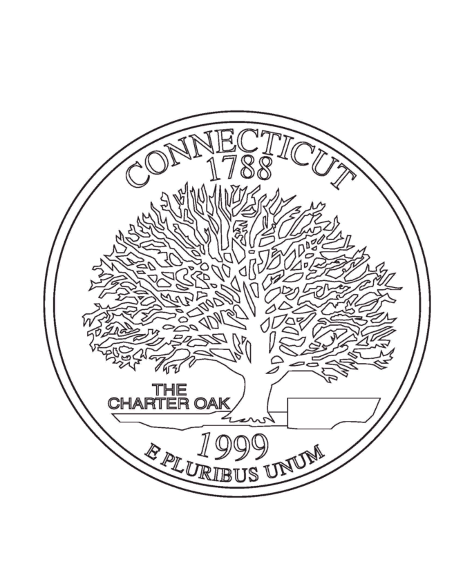  Connecticut State Quarter Coloring Page