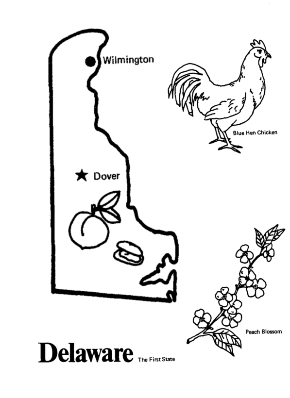  Delaware State outline Coloring Page