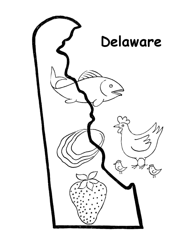  Delaware State outline Coloring Page