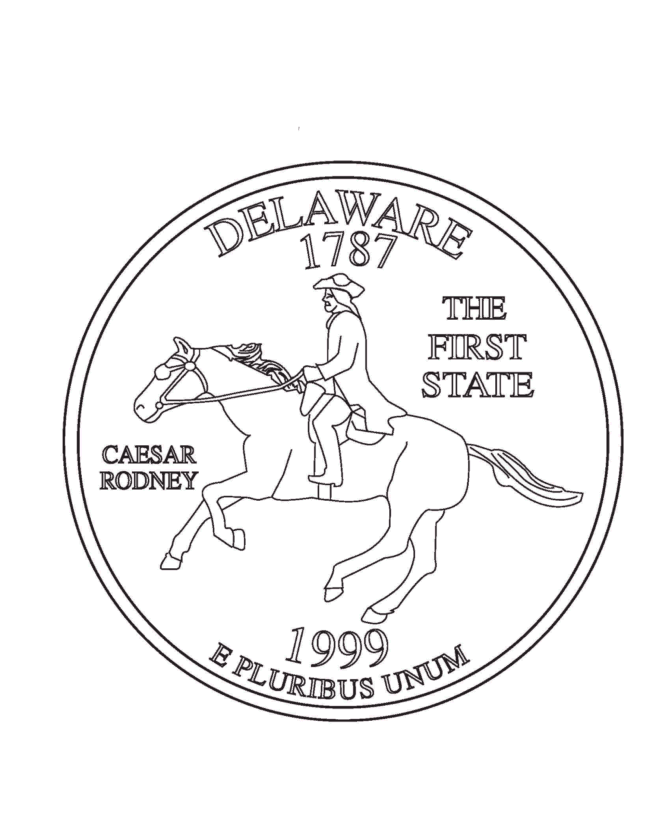  Delaware State Quarter Coloring Page