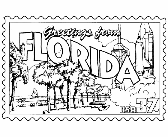  Florida State Stamp Coloring Page