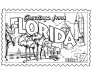 Florida State stamp coloring page