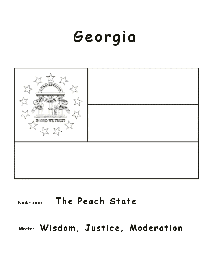  Georgia State Flag Coloring Page