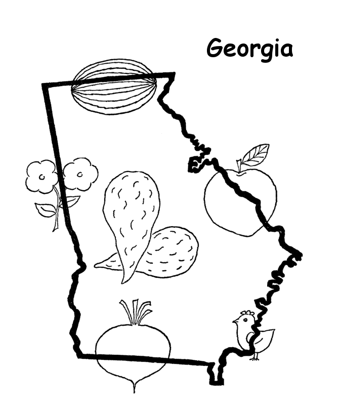  Georgia State outline Coloring Page