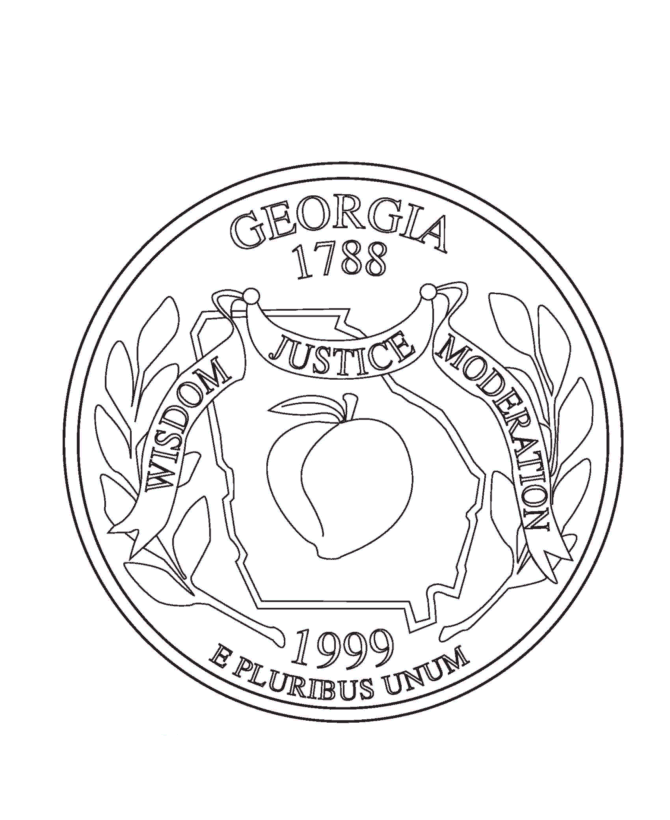  Georgia State Quarter Coloring Page