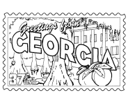 Georgia State Stamp coloring page