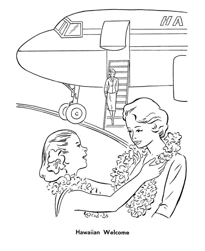  Hawaiian Airport Welcome Coloring Page