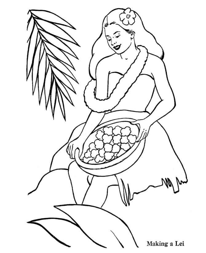  Hawaiian Lei Coloring Page