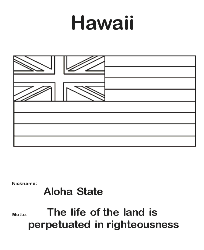  Hawaii State Flag Coloring Page