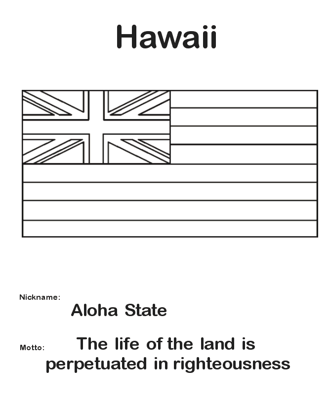 Hawaii State Flag Coloring Page