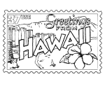 Hawaiian State coloring page