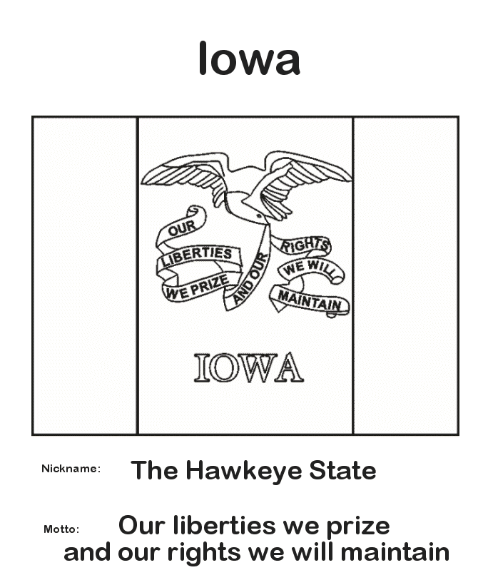  Iowa State Flag Coloring Page