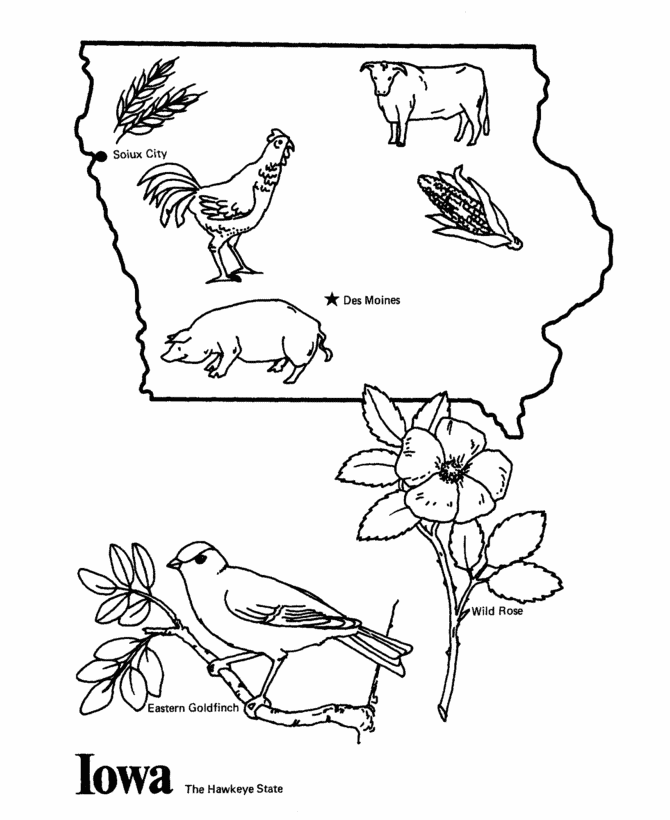  Iowa State outline Coloring Page