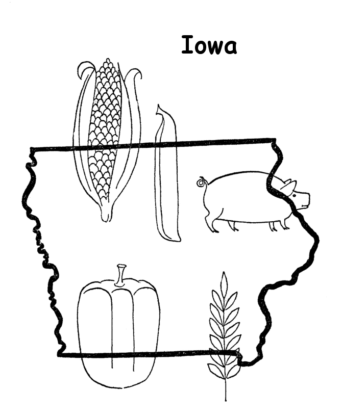  Iowa State outline Coloring Page
