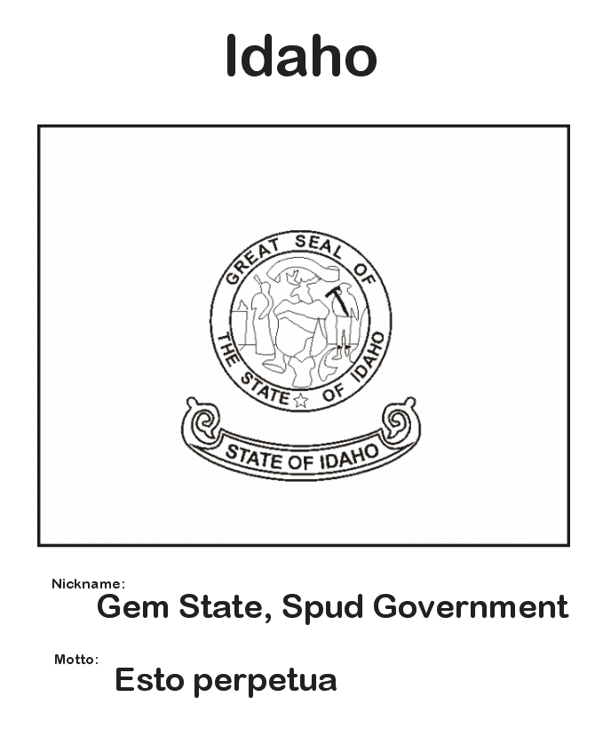  Idaho State Flag Coloring Page