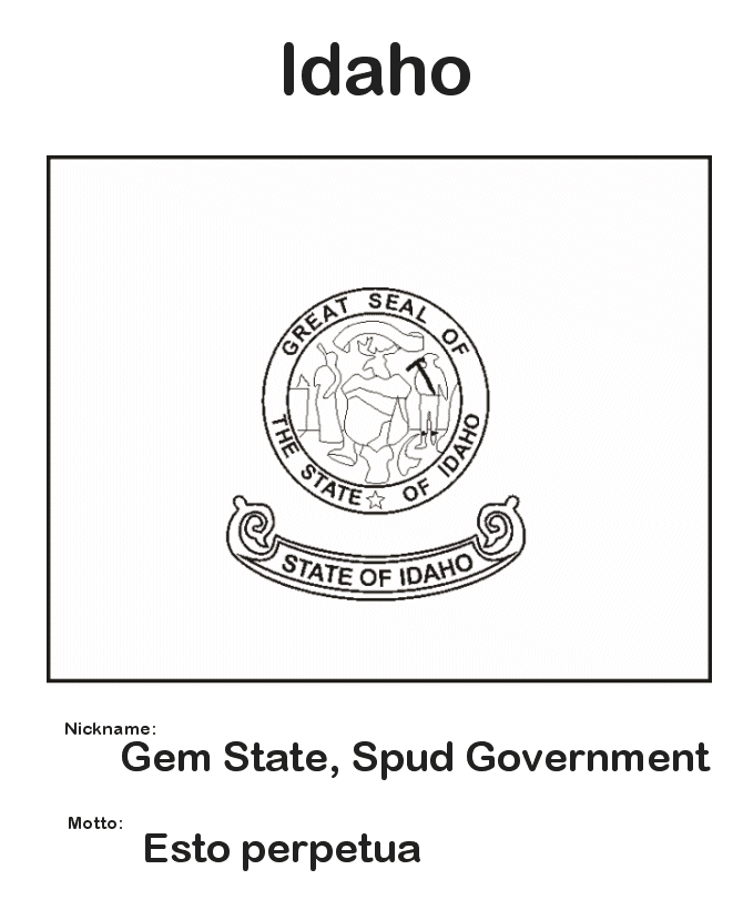 USAPrintables Idaho State Flag State of Idaho Coloring Pages