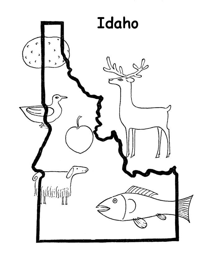  Idaho State outline Coloring Page