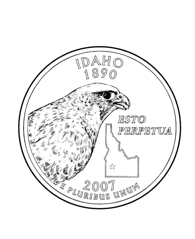  Idaho State Quarter Coloring Page