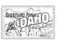 Idaho State Stamp coloring page