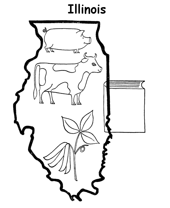  Illinois State outline Coloring Page