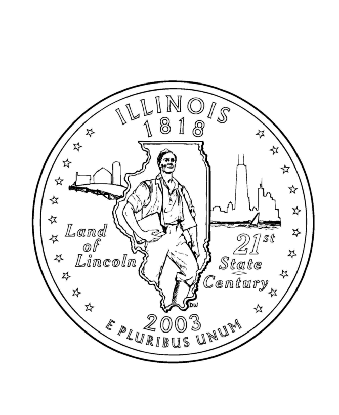 Illinois State Quarter Coloring Page