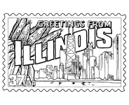 Illinois State Stamp coloring page