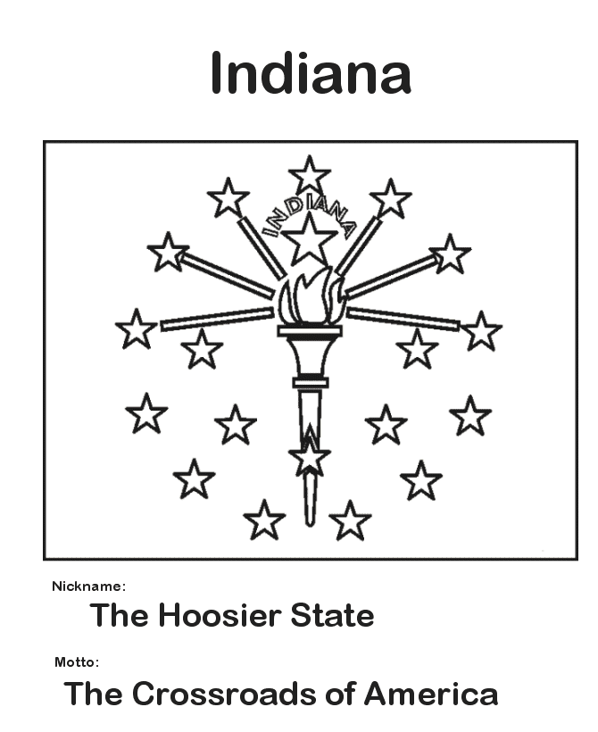  Indiana State Flag Coloring Page