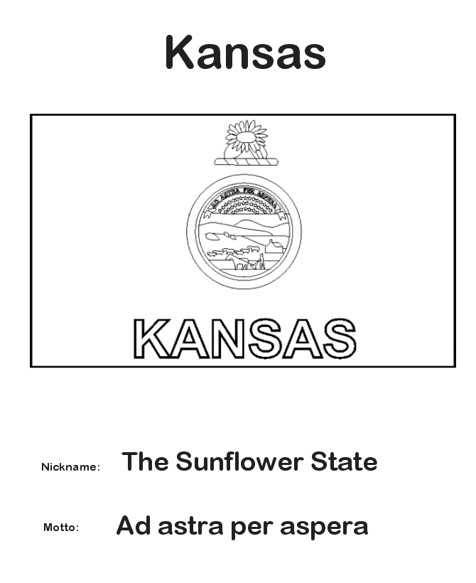 Kansas State Flag Coloring Page