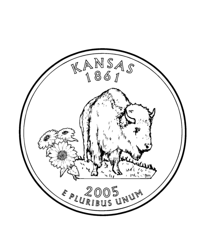 Kansas State Quarter Coloring Page