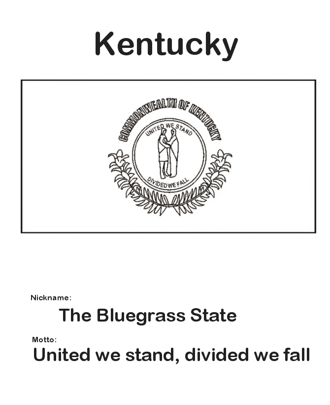  Kentucky State Flag Coloring Page