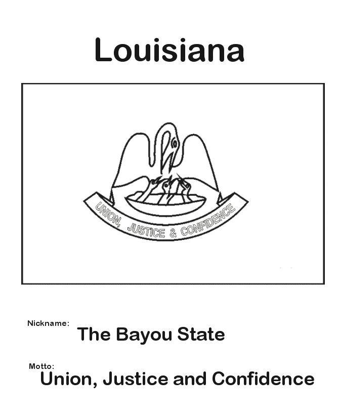  Louisiana State Flag Coloring Page