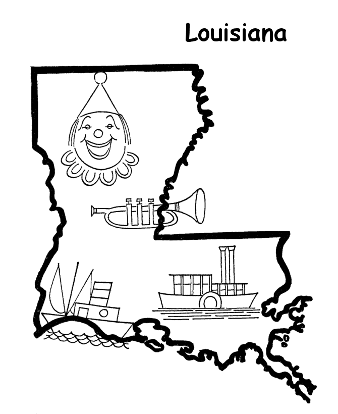  Louisiana State outline Coloring Page