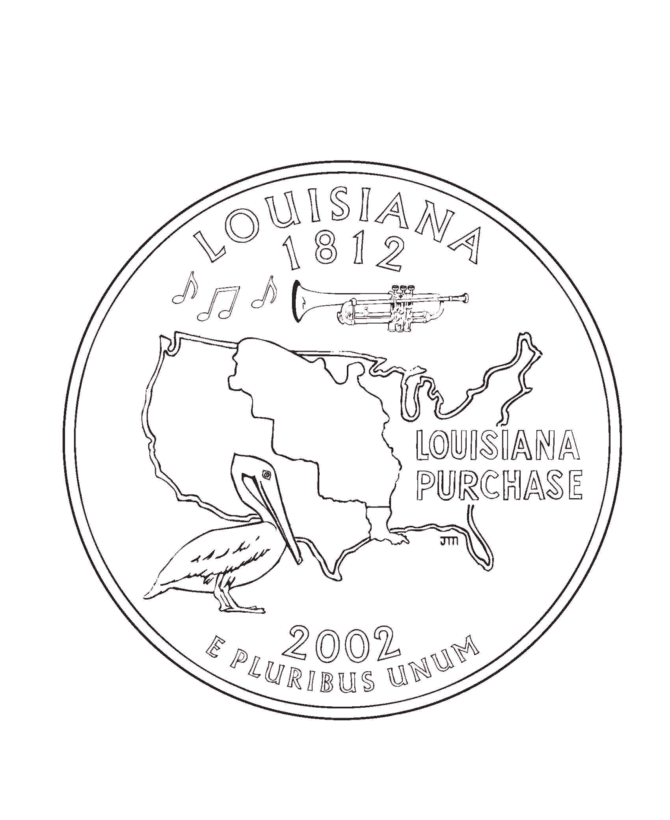  Louisiana State Quarter Coloring Page