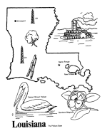Louisiana state outline coloring page