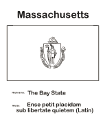 Massachusetts state flag coloring page